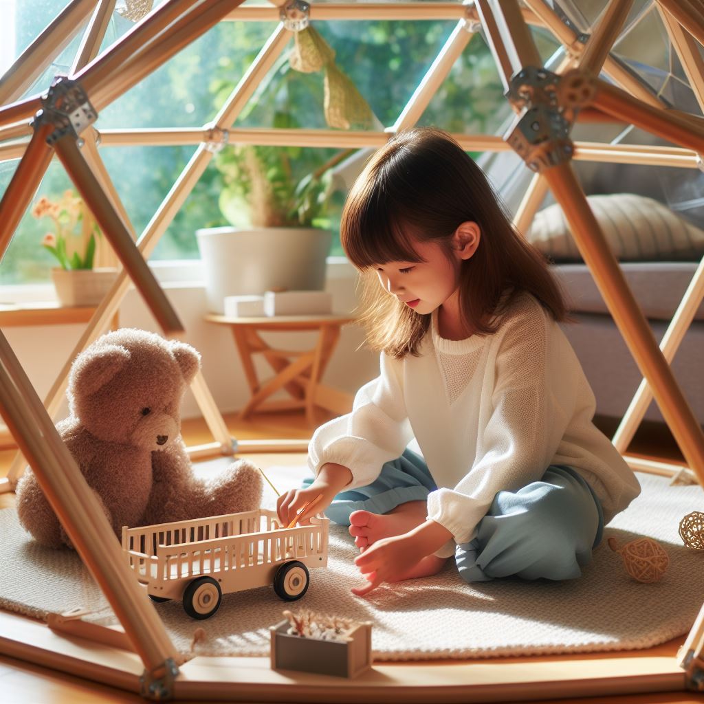 espace de jeu original pour enfant - mini dome géodésique